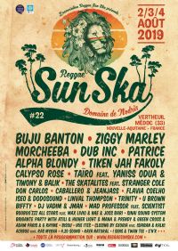 Reggae Sun Ska Festival 2019. Du 2 au 4 août 2019 à VERTHEUIL. Gironde. 